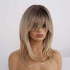 Jessie's Wig 14 Inch Straight With Curtain Bangs Wig Synthetic Wig Ombre Blonde 1 Pc/Pack Blonde 26‘’ - 3 of 4