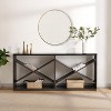 KTMBDW Console Table 70.87”, 2-Tier Industrial Entryway Table, X Shape Entrance Sofa Table with Shelves, Hallway, Living Room - 2 of 4