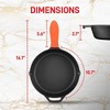 NutriChef 10 Inch Pre Seasoned Nonstick Cast Iron Skillet Frying Pan Kitchen Cookware Set w/ Tempered Glass Lid & Silicone Handle Cover (2 Pack) - 3 of 4