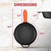 NutriChef NCCI10 10 Inch Pre Seasoned Nonstick Cast Iron Skillet Frying Pan Kitchen Cookware Set with Tempered Glass Lid and Silicone Handle Cover - image 2 of 4