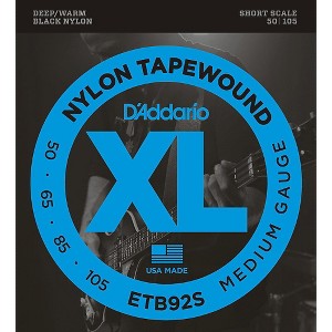 D'Addario ETB92S Black Nylon Tapewound Short Scale Bass Strings - 1 of 4