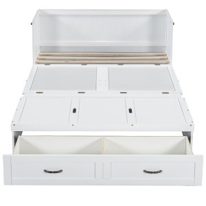 CLIHOME Full Size Murphy Bed with USB Ports, Large Drawers and Metal Handles - 1 of 4