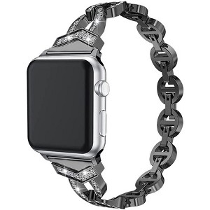 Worryfree Gadgets Metal Bling Band for Apple Watch 38/40/41mm, 42/44/45mm iWatch Band Series 8 7 6 SE 5 4 3 2 1 - 1 of 2