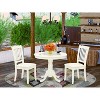HomeStock 3-Pc Linen White Finish Solid Wood Top-Round Dining Room Set Seats-4 - 2 of 4