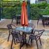 Tangkula 9 Ft Patio Table Market Umbrella w/ 18 Solar LED Lights & Heavy-duty Base - 2 of 4