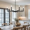 DORESshop 8-Light Black Candelabra Chandelier with E12 Base for Dining Room Living Room or Entryway, No Bulbs Included - 3 of 4