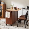 INFURNIC Kitchen Carts and Islands 54 Inch Portable Kitchen Island Cart with Storage Drawers and Spice Rack, Brown, 53.78"*18.11"*35.47" - 3 of 4