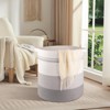 Aoibox Large 100L Laundry Hamper Decorative Woven Storage Basket with Handles Collapsible Soft Organizer 19x21in Gray - 2 of 4