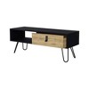 40.94" Macadamia and Coffee Table with Hairpin Legs, Drawer & Open Shelf ¨C Modern Design for Living Room - 3 of 4