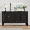Heynemo Sideboard Buffet Cabinet with Storage, 58'' Mid Century Modern Crendenza Accent Cabinet with 4 Doors and Adjustable Shelves - 2 of 3
