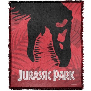 Jurassic Park Logo Skull Blanket 50"x60" Woven Tapestry - 1 of 4
