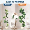 Fiddle Leaf Fig Artificial Tree with White Planter - Tall Faux Plants with Moss, Floor Fake Rubber Plant In Pot, for Home Office Living Room Decor - 4 of 4