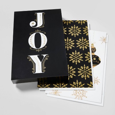 3ct Metallic Foil Assorted Print Shirt Gift Boxes Gold/Black - Wondershop™