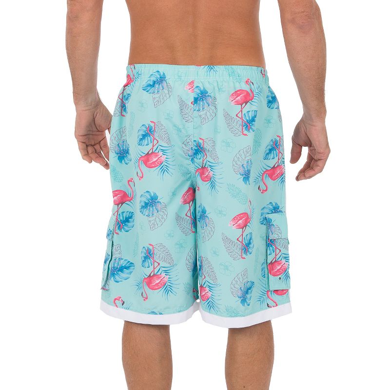 UZZI Amphibious Gear Men's Relaxed Fit Pink Flamingo Board Short, 4 of 5