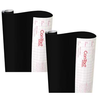 Con-Tact® Brand Creative Covering™ Adhesive Covering, Black, 18" x 16 ft, Pack of 2