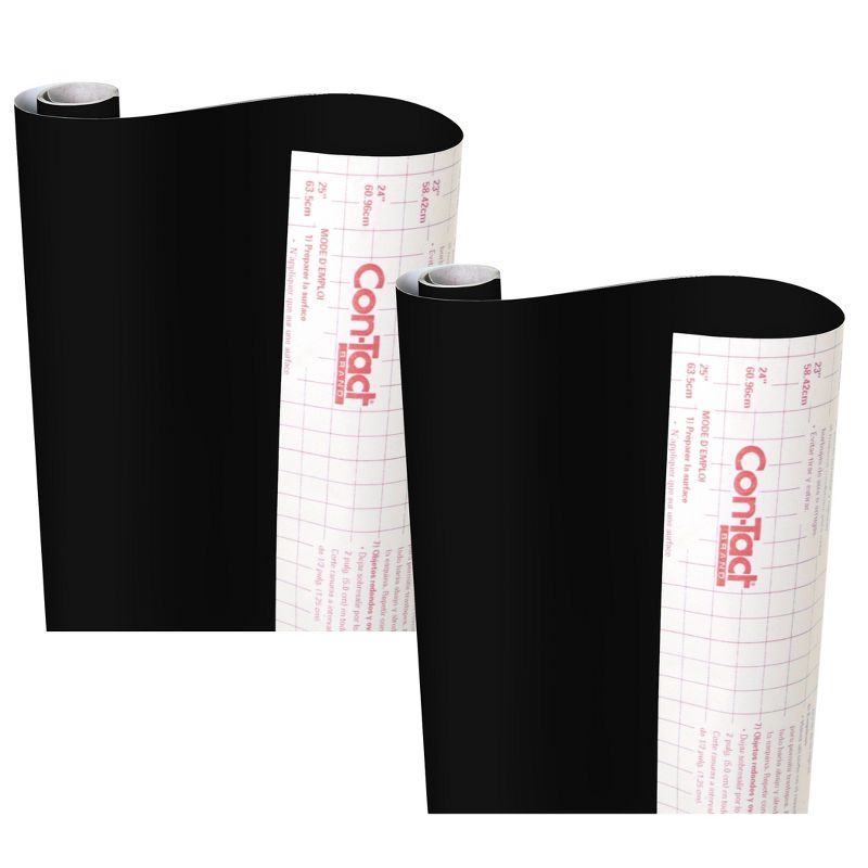 Con-Tact® Brand Creative Covering™ Adhesive Covering, Black, 18" x 16 ft, Pack of 2, 1 of 4