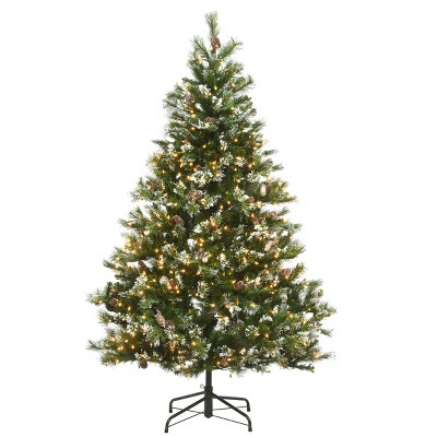 National Tree Company 6.5ft Glittery Pine Tree with Clear Lights