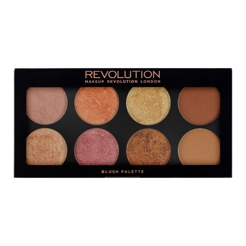 Makeup Revolution Ultra Blush Makeup Palette, Bronzer & Highlighter,  Includes 8 Shades, Gluten free, Vegan & Cruelty Free, Sugar & Spice, 13g