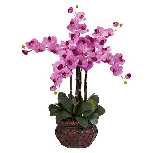 Nearly Natural Phalaenopsis Silk Orchid Flower Stems - Mauve, Set of 12 -  Artificial Flowers - Silk Flowers