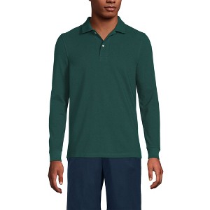 Lands' End School Uniform Young Men's Long Sleeve Mesh Polo Shirt - 1 of 3