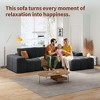 L-Shaped Soft Fabric Modular Sofa with 3 Cushions, No Assembly Required and Deep Seat for Living Room & Bedroom - 2 of 4