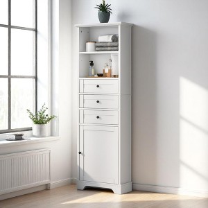 68.3-Inch Tall Storage Cabinet with 3 Drawers, Adjustable Shelf & Enclosed Cabinet – Freestanding Organizer - 1 of 4