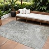 Silver Gray And Taupe Abstract Washable Indoor Outdoor Area Rug - 2 of 4