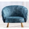 CAVINAS Velvet Accent Chair with Curved Button-Tufted Back and Metal Legs,Cozy Upholstered Living Room Chairs,Reading Chairs for Living Room - 3 of 4