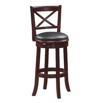 24" Georgia Swivel Hardwood Counter Height Barstool Light Cherry - Boraam