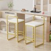 PAGED Modern Velvet Upholstered Bar Stools Counter Height Dining Chairs with Metal Frame, Velvet Foam Padding for Home Pub, Set of 2 - 2 of 4