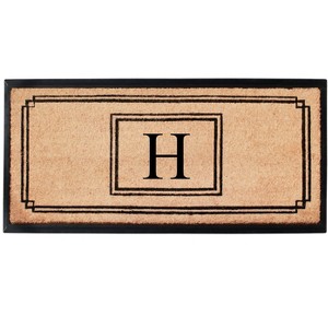 A1HC Natural Coir Monogrammed Heavy Duty Entrance Door Mat 24X48, Anti-Shed Treated Durable Doormat - 1 of 4