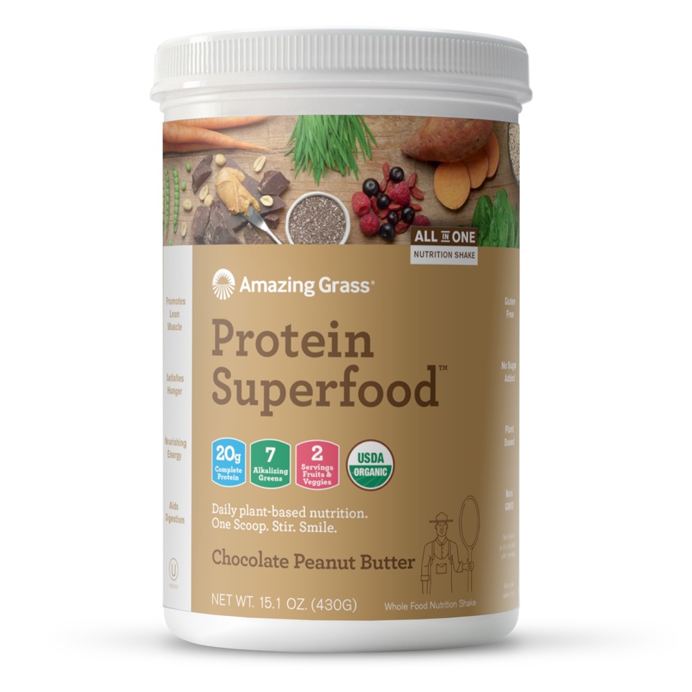 UPC 829835004676 product image for Amazing Grass Organic Vegan Protein Superfood Powder - Chocolate Peanut Butter - | upcitemdb.com