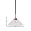 Toltec Lighting Paramount 1 - Light Pendant in  Matte Black/Brushed Nickel with 16" Clear Bubble Shade - 2 of 2