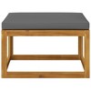 vidaXL Footrest with Dark Cushion Solid Acacia Wood - 2 of 4