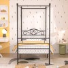 VECELO Metal Canopy Bed Frame, Twin Size Bed Frame with Headboard & Footboard, Heavy Duty Steel Slats, No Box Spring Needed Platform Bed - 4 of 4