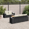 vidaXL 6 Piece Patio Sofa Set with Cushions Black and Cream Poly Rattan - 2 of 4