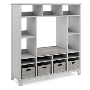 Martha Stewart Kids' Storage Shelf: Wooden Bedroom Book Nook, Toy Cube Organizer with Reading Bench and Storage Bins - 1 of 4