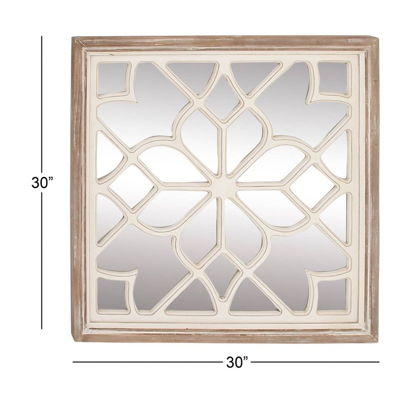 Wood Geometric Carved Wall Mirror White - Olivia &#38; May, 4 of 17