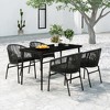 vidaXL Patio Dining Set Outdoor Garden Seat - Black 5 Piece 55.1" Table Length - 2 of 4