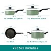 LunaLulinlk 7 Piece Nonstick Aluminum Pots and Pans Cookware Set, Green - 2 of 4