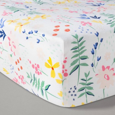 floral fitted cot sheet