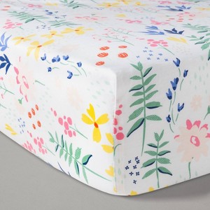 Fitted Crib Sheet Wildflower - Cloud Island White Floral