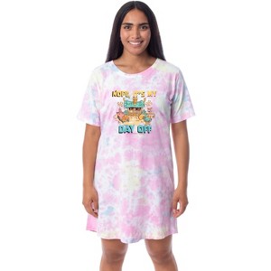 Nickelodeon SpongeBob SquarePants Womens' Nightgown Sleep Pajama Shirt Multicolored - 1 of 3