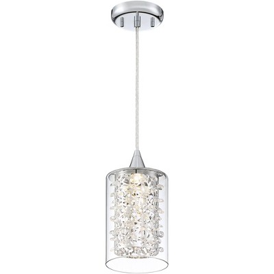 Enya Chrome and Glass 18" Mini Pendant with Dimmable LED