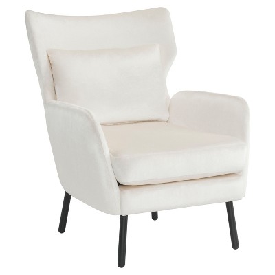 NicBex Velvet Accent Chair with Metal Legs and Pillow,Upholstered Living Room Chairs with Mid-Height Backrest,Accent Chairs for Living Room
