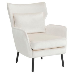 NicBex Velvet Accent Chair with Metal Legs and Pillow,Upholstered Living Room Chairs with Mid-Height Backrest,Accent Chairs for Living Room - 1 of 4