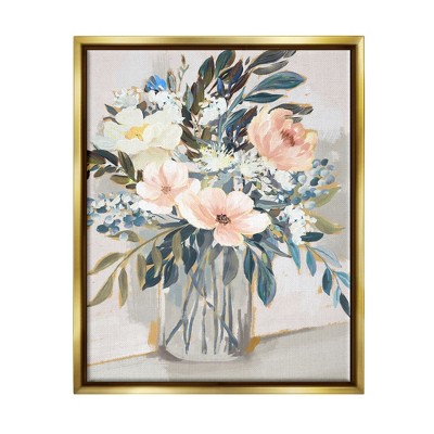 Stupell Industries Pink Overflowing Floral Bouquet Framed Canvas