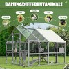 SEVOBAL Large Catio Outdoor Cat Enclosure Pet Crate Multiple Kittens Cat House Walk in Kitty Cage Kennel Sunshine Board Roof, Gray, 96.1"*74.2"*74.4" - 3 of 4