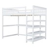 NicBex Twin/Full Size Loft Bed with Under-bed Desk & Storage,Space-Saving Study & Sleep Loft Bed with Shelves,Loft Bed for Kids,Teen,Adults - 2 of 4