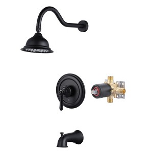 WOWOW Single Handle 1-Spray Tub and Shower Faucet 1.8 GPM with Brass Rough-in. Valve Included in Brushed Nickel - 1 of 4